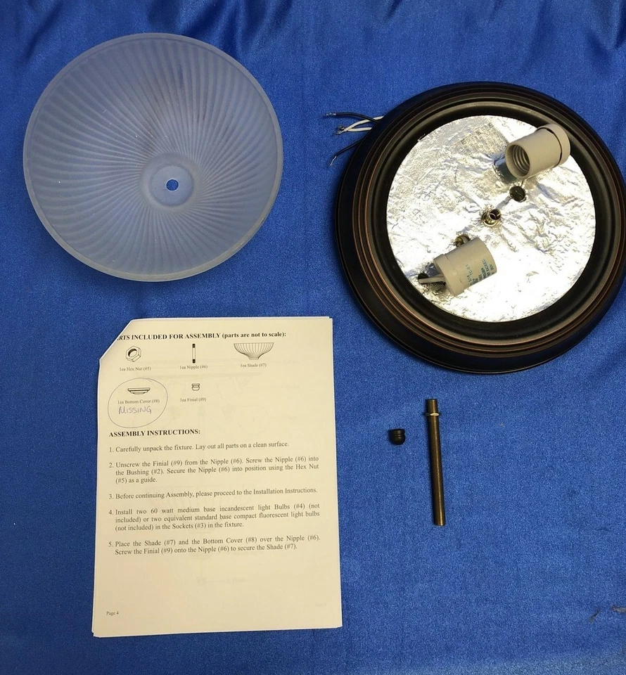 11 in. 2-Light Oil-Rubbed Bronze Flush Mount with Frosted Swirl Glass Shade Foto 2 de 4