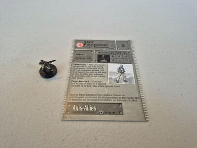 Axis and Allies Base II Set Japanese SNLF Paratroopers 39/45 with Card