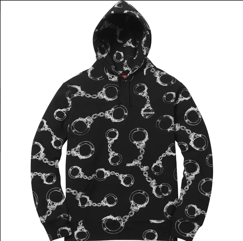 Supreme Handcuffs Hooded Sweatshirt Pre-owned FW17 100% AUTHENTIC Black Size M