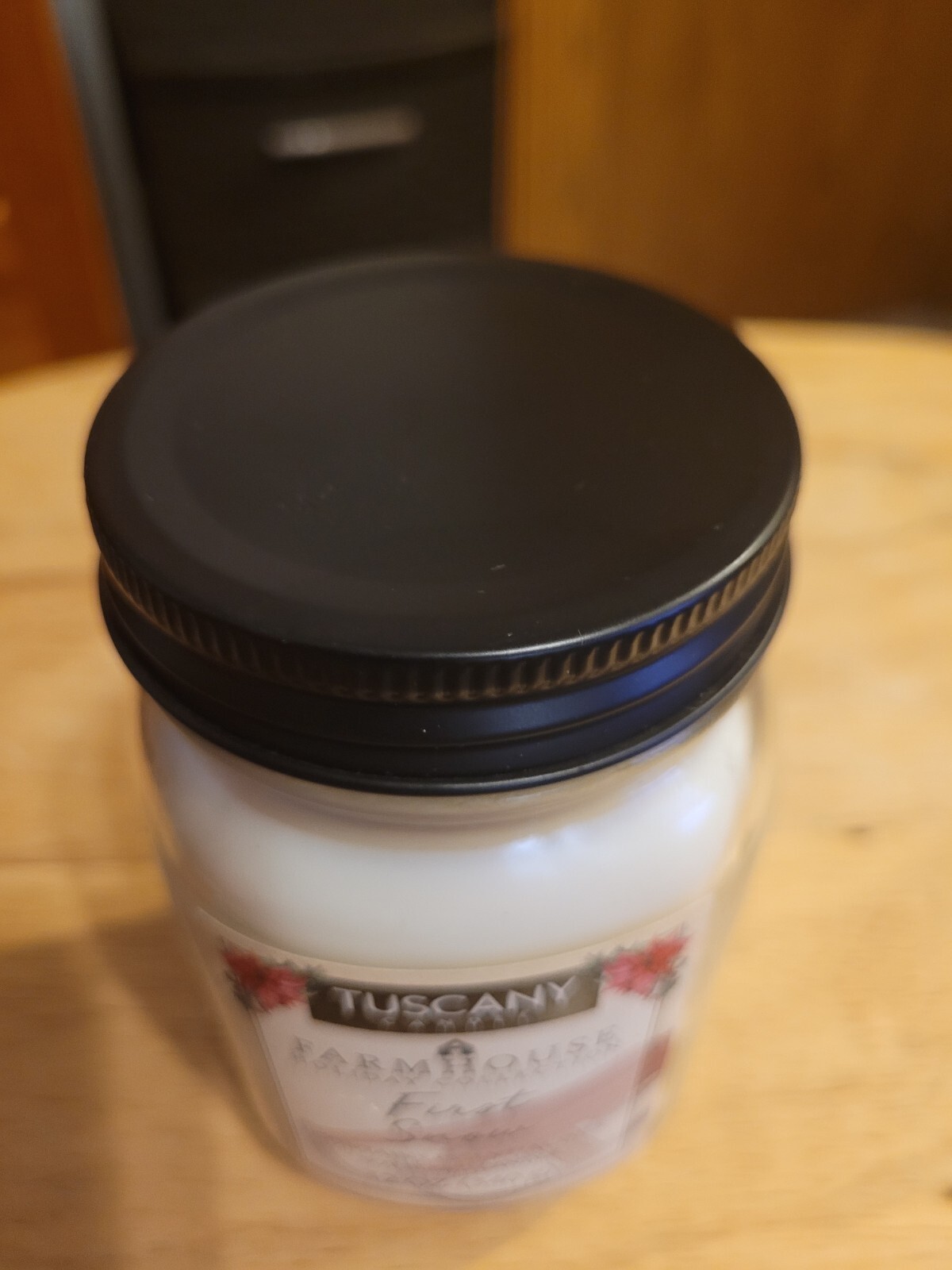 TUSCANY CANDLE FARMHOUSE COLLECTION MASON JAR FIRST SNOW CHRISTMAS CANDLE NEW