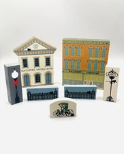 The Cats Meow Village Series 7 Pc Lot Walldorff Furniture, Southport Bank+ 1980s