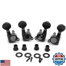 harpfeas 2R2L Ukulele Tuning Pegs Parts,Small oval Concave Button Sealed-gear