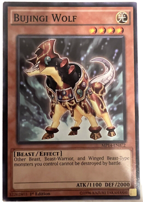 Yu-Gi-Oh! Bujingi Wolf Card (MP14-EN072) | Mega Pack 2014 1st Edition Common - Beast Type Effect Monster 3 thumbnail image