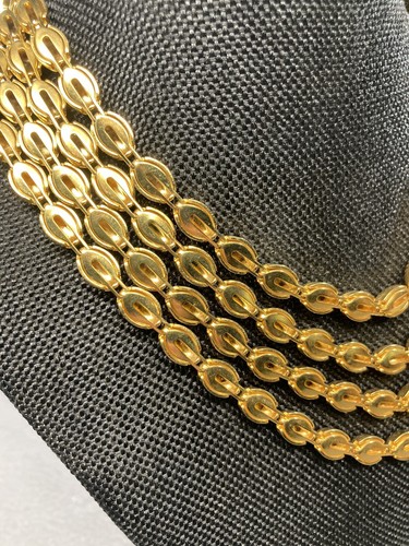 Barrera Heavy Multistrand Gold Tone Beads Necklace 16" - 20" Wt 6 oz - Picture 7 of 9