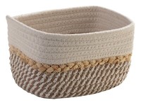 Aufbewahrungskorb Zeitungskorb Handtuchkorb Baumwolle Beige Weiß 17 X 12 Cm