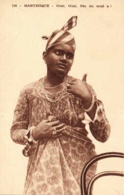 PC MARTINIQUE, OUAI, PAS AU SOUÉ A, alte Postkarte (b41151)