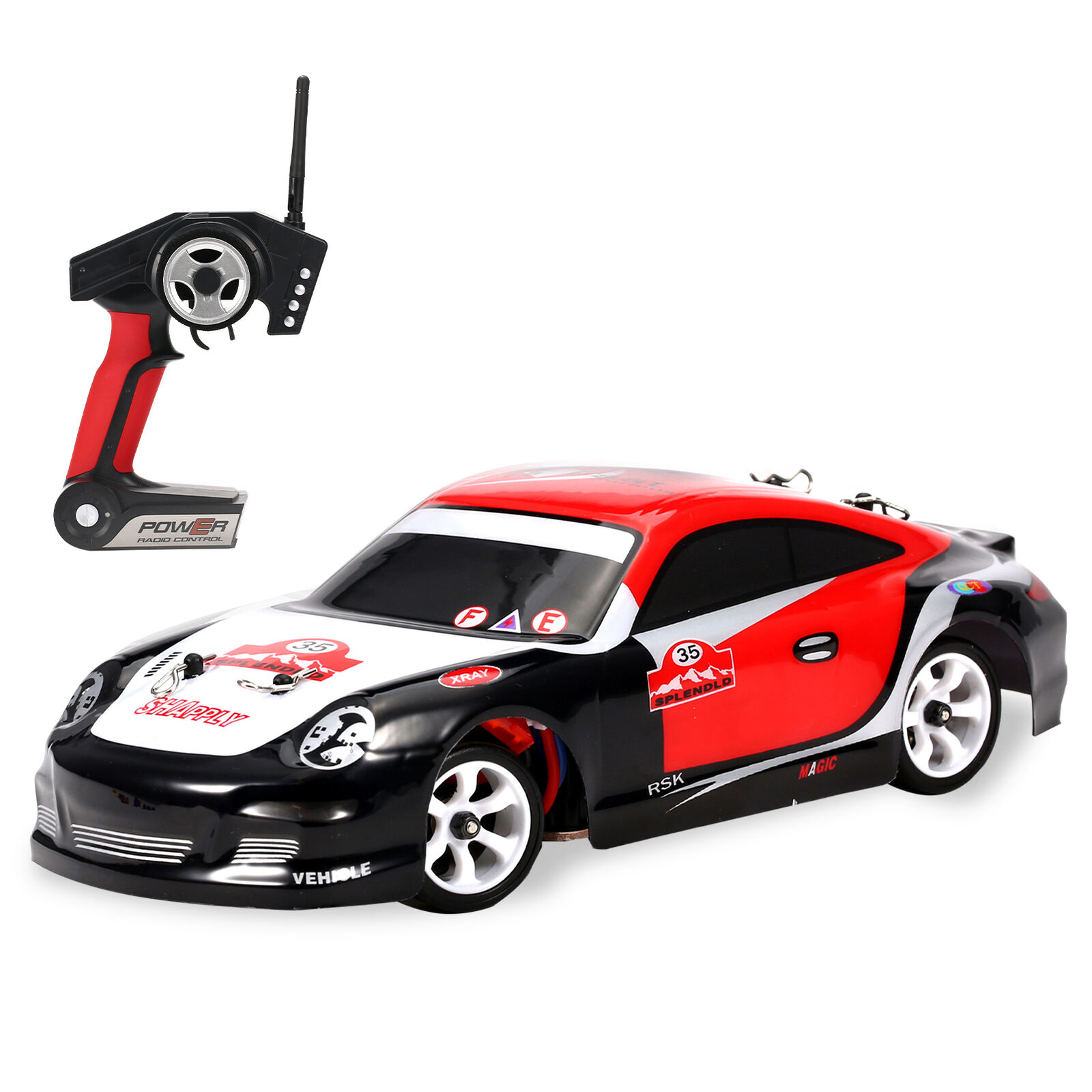 Carro de corrida RC Drift, controle remoto de 2,4 GHz com luz LED