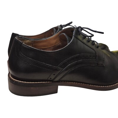 Stafford Murphy Mens Black Leather Cap-Toe Oxford Dress  display picture 2