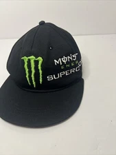 Monster Energy Drink Supercross Snapback Hat Cap Motorcycle Racing Black Green