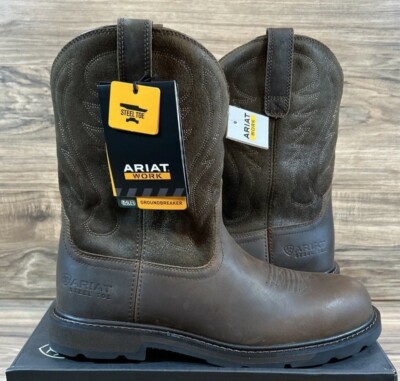 Ariat Men's Groundbreaker Round Soft Toe Boots SIZE 11D 10020059