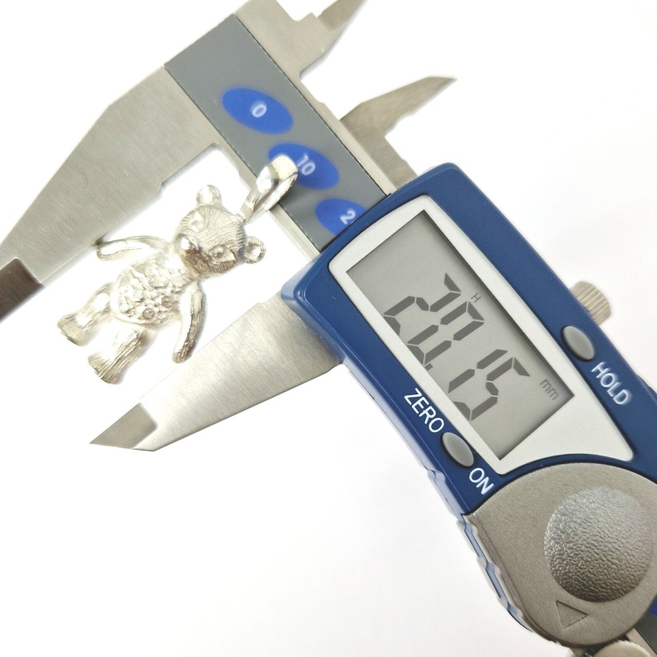 Silver Teddy Bear Pendant Solid 925 Sterling Handmade UK Hallmarked 38