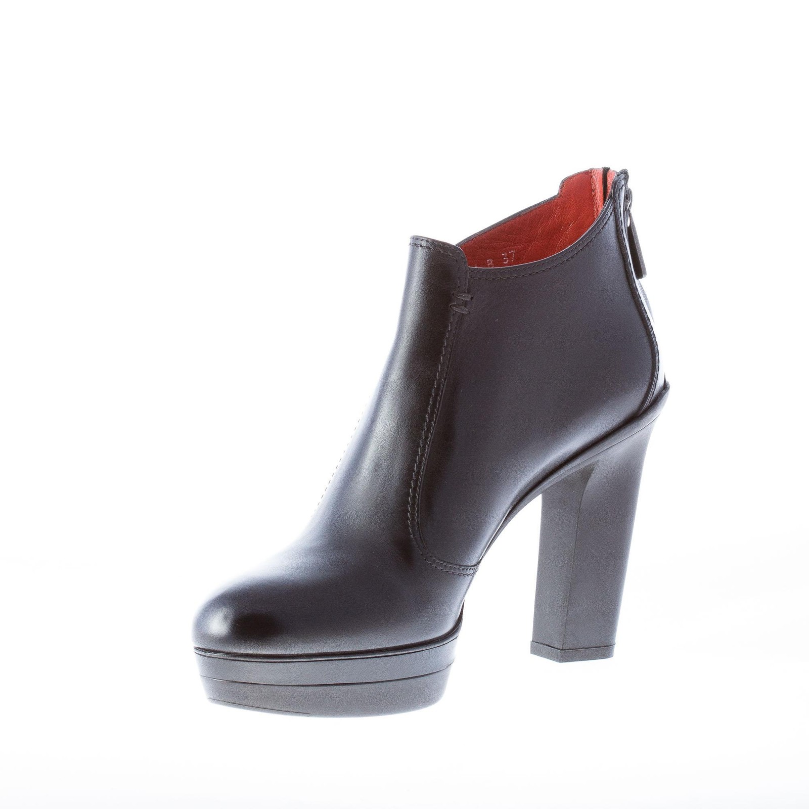 SANTONI women shoes shoes shoes Black leather ankle boot with back zip and platform c63213 SANTONI women shoes shoes shoes Black leather ankle boot with back zip and platform c63213