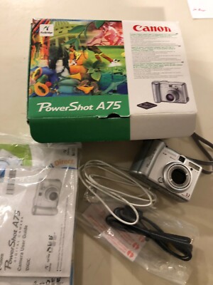 Canon Powershot A75 Digital Camera 3.2 MP 3x Optical Zoom Works, Has Issue