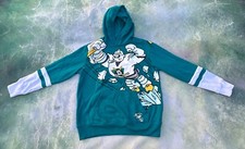 Vintage RARE NHL Anaheim Mighty Ducks Pull Over Hoodie Size Youth L 14/16 .