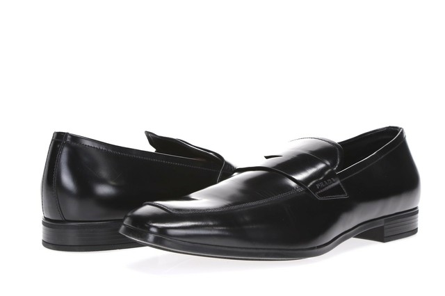 prada black loafers mens