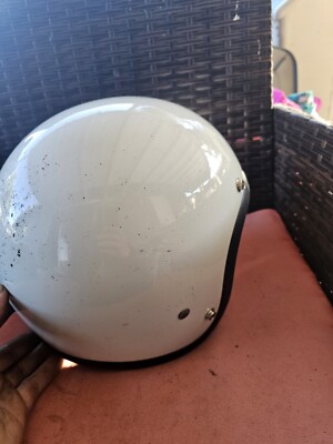 Vintage 1971 Bell RT Motorcycle Helmet White USA 7 1/8 57 With Box Pre  Owned | eBay