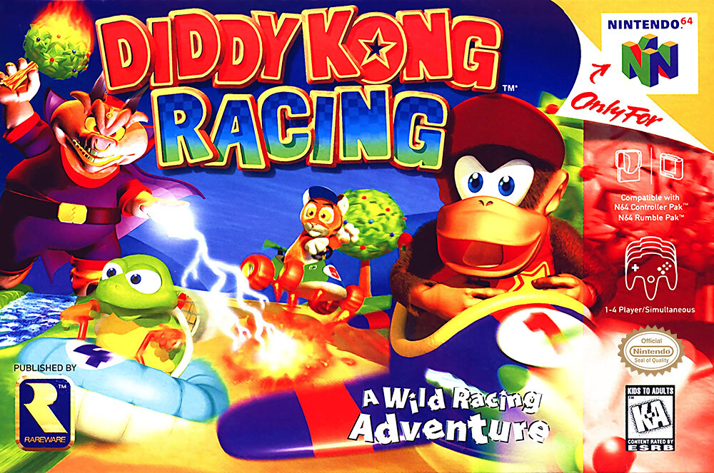 Diddy Kong Racing Nintendo 64 N64 BOX ART Premium POSTER MADE IN