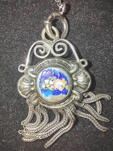 Impresionante Bolso de Malla de Plata Esterlina Victoriana con Cartera de Monedas Dije Esmaltado Azul 194G - Imagen 9 de 24