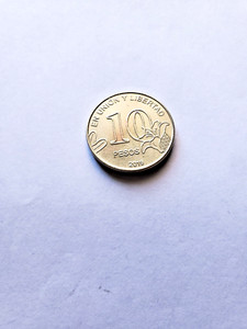 2019 10 Peso Coins Argentina