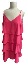 Ruffles/Flouncy Mini Sundress Hot Pink/Spaghetti Strap Size Small Lost + Wander
