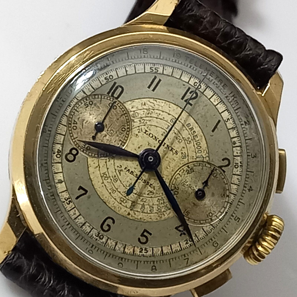 EXTREM RARE 1936 18K LONGINES 13ZN FLYBACK CHRONOGRAPH REAL