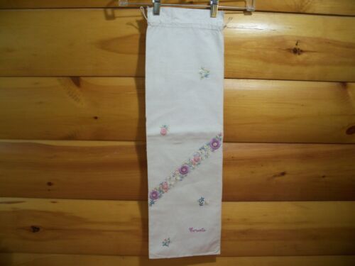 Antique Corset Storage Bag, Hand Embroidered Linen, Intact, - Picture 1 of 6