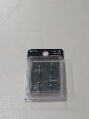 Pierced Nation Internally Threaded Labret Silver