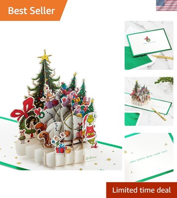 Grinch Pop Up Christmas Card Dr. Seuss' How the Grinch Stole Christmas! Signa...