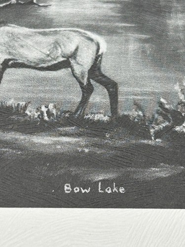 June Mickle Bow Lake Art Print Black & White 1974 10"x8" Print Size - Picture 4 of 5