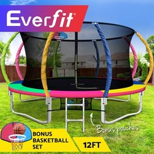 Everfit 12FT Trampoline for Kids w/ Enclosure Safety Net Ladder Rebounder