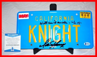 David Hasselhoff William Daniels Autographed Knight Rider License Plate Beckett
