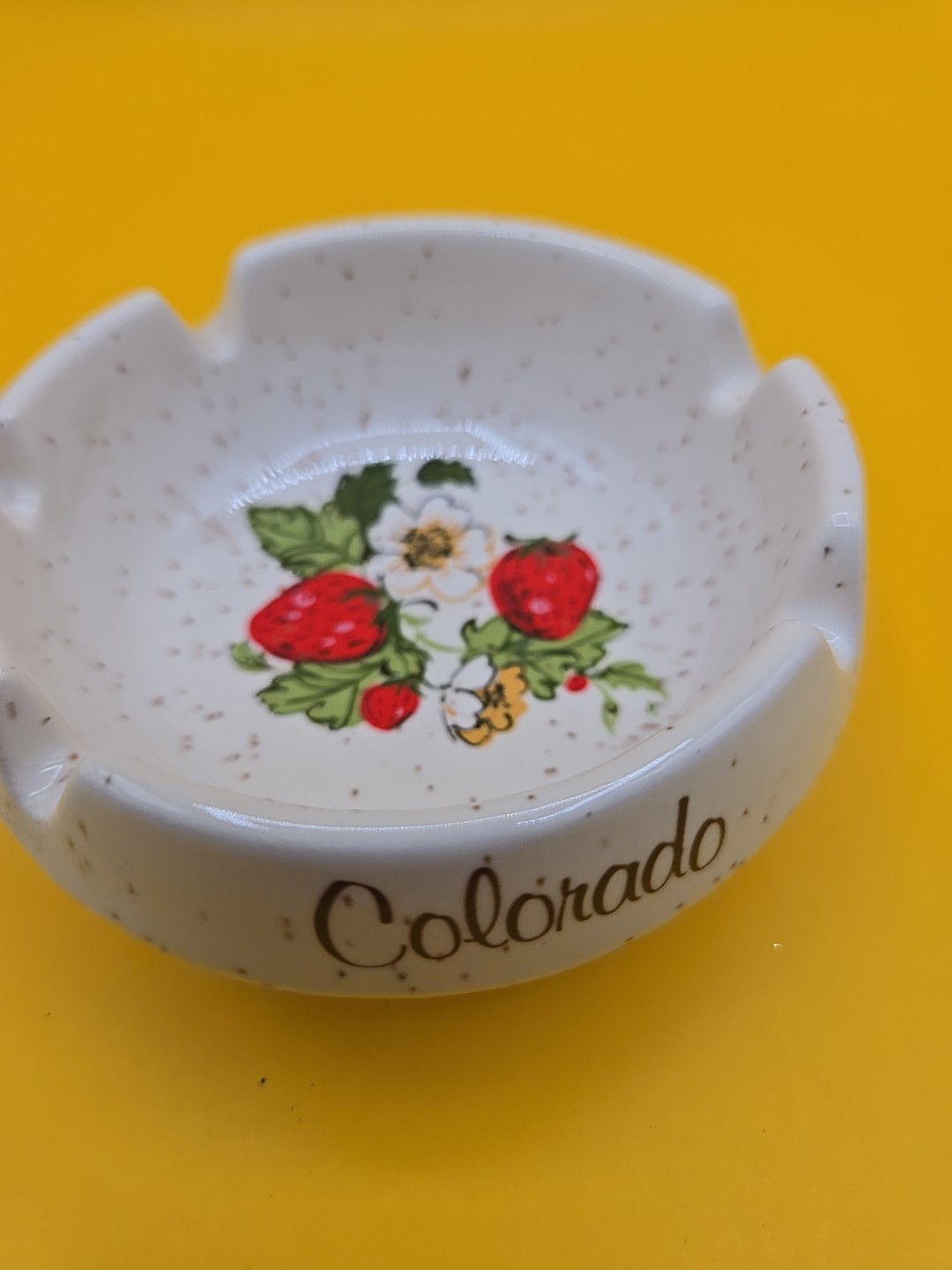 Treasure Craft Pottery Colorado Advertising Souvenir Ashtray 60s USA Perfect 