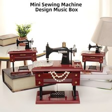 Vintage Sewing Machine Design Mini Music Box, Home Deco, Birthday Gift for Girl