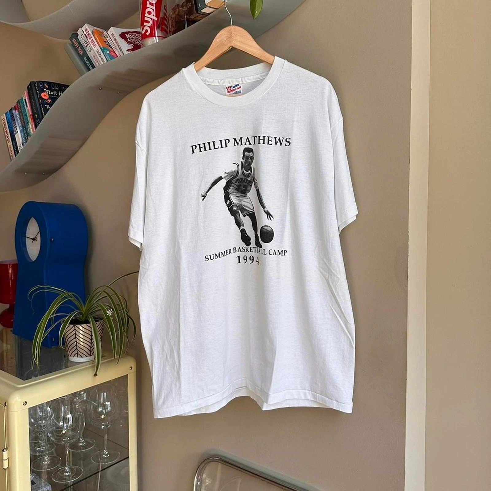 Vintage 1994 Philip Mathews Summer Basketball Camp T-shirt Size XL