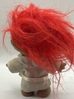 Russ Berrie Troll Doll, Red Hair White Outfit, Vintage 1991 SEE PICS HAIR ISSUE — photo 3