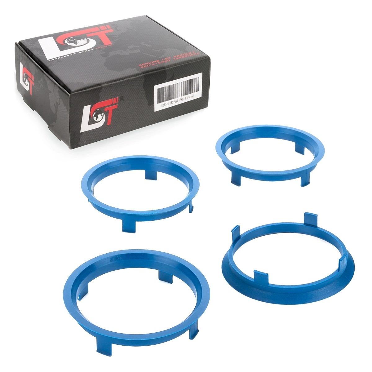 4x Distance Rings Centering Blue Alloy Wheels Ø 71,6 MM - Ø 66,6 for volvo