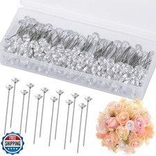 Zxiixz 200 Pcs Corsage Bouquet Pins, 2 Inch Diamond Boutonniere F