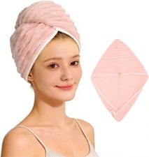 Microfiber Hair Towel Wrap for Women, Soft Lightweight Quick Dry Turban, Drying