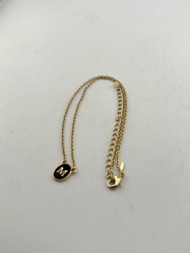 Avon Initial M Gold Tone necklace SHB Tag Shofel Bros 20 In AB-4 - Picture 2 of 6