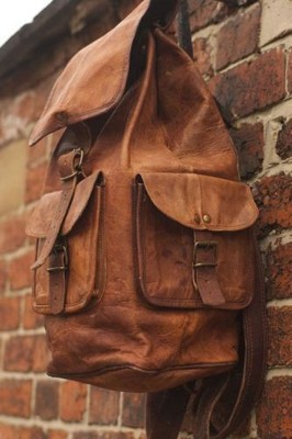 Leder Rucksack Tasche Herren Schulter Ranzen Laptop Reiserucksack Schule Vintage