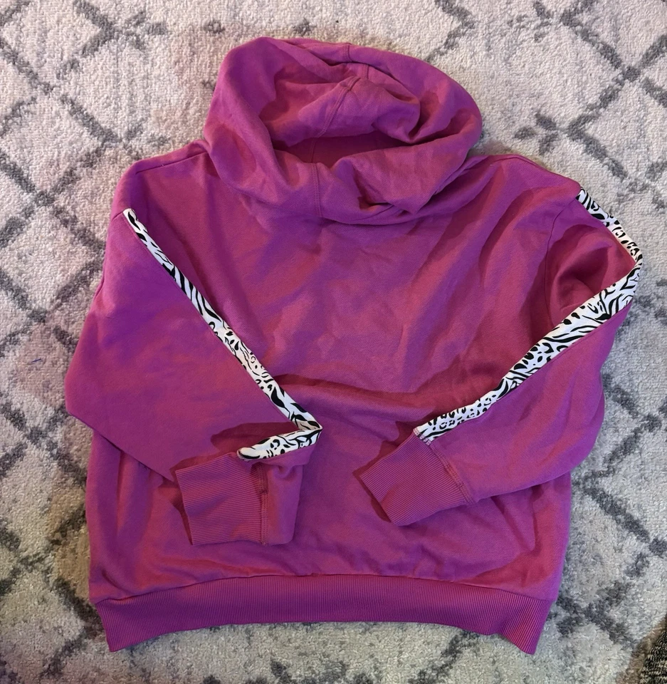 Juicy Couture Sport Mujer’s M Rosa Sudadera con Capucha Manga a Rayas de Cebra Pullover Sudadera Foto 4 de 4