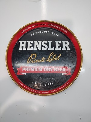 Hensler Private Label Premium Dry Beer Imported Hops Newark, NJ Serving Tray