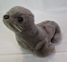 Vintage Dakin Gray Sea Lion Vtg Plush Stuffed Animal Toy MCM