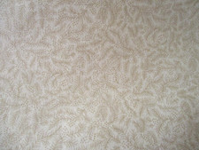 5-1/2 YARDS LT TAN ON CREAM W BRANCHES BERRIES FABRIC 100 COTTON