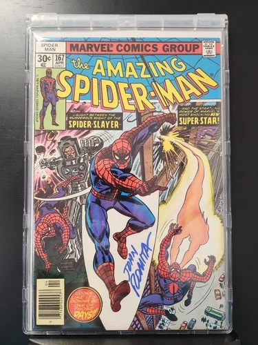 Amazing Spider-Man #167 - Signed John Romita Sr / KEY / Encased (9.0/9.2) 1977