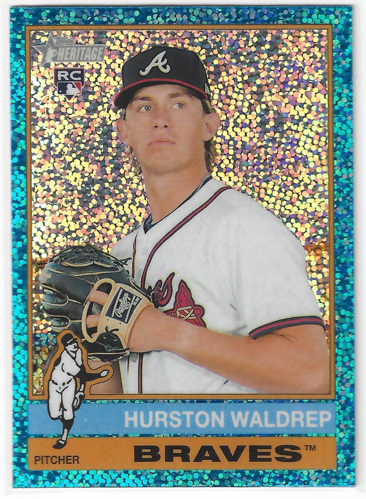 2025 Topps Heritage - LIGHT BLUE SPARKLE Hurston Waldrep #86 (RC)