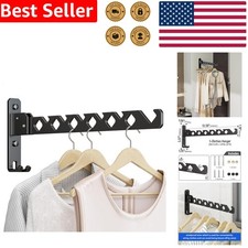 Space Saving Wall Clothes Dryer, Foldable Hanger Hook for Bathroom, Black