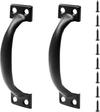 2 Pack Rustic Iron Gate Handles 5" Black Barn Door Pulls with Screws