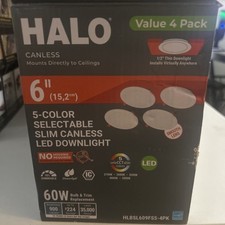 HALO HLBSL 6 in. Can Less Integrated LED White 4-Pack HLBSL609FS5-3pk 900 Lumens