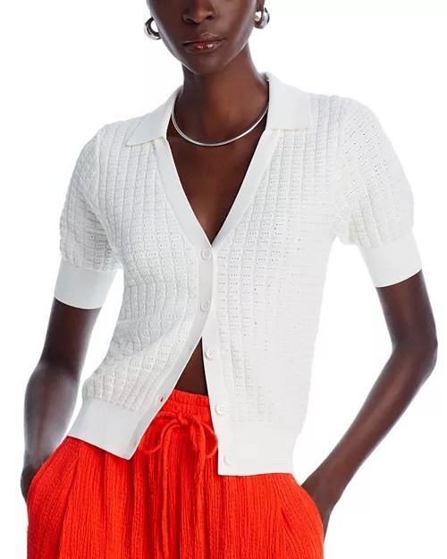 $195 ESSENTIEL ANTWERP size L Off White Knitted V Neck Top Sweater SOLD OUT